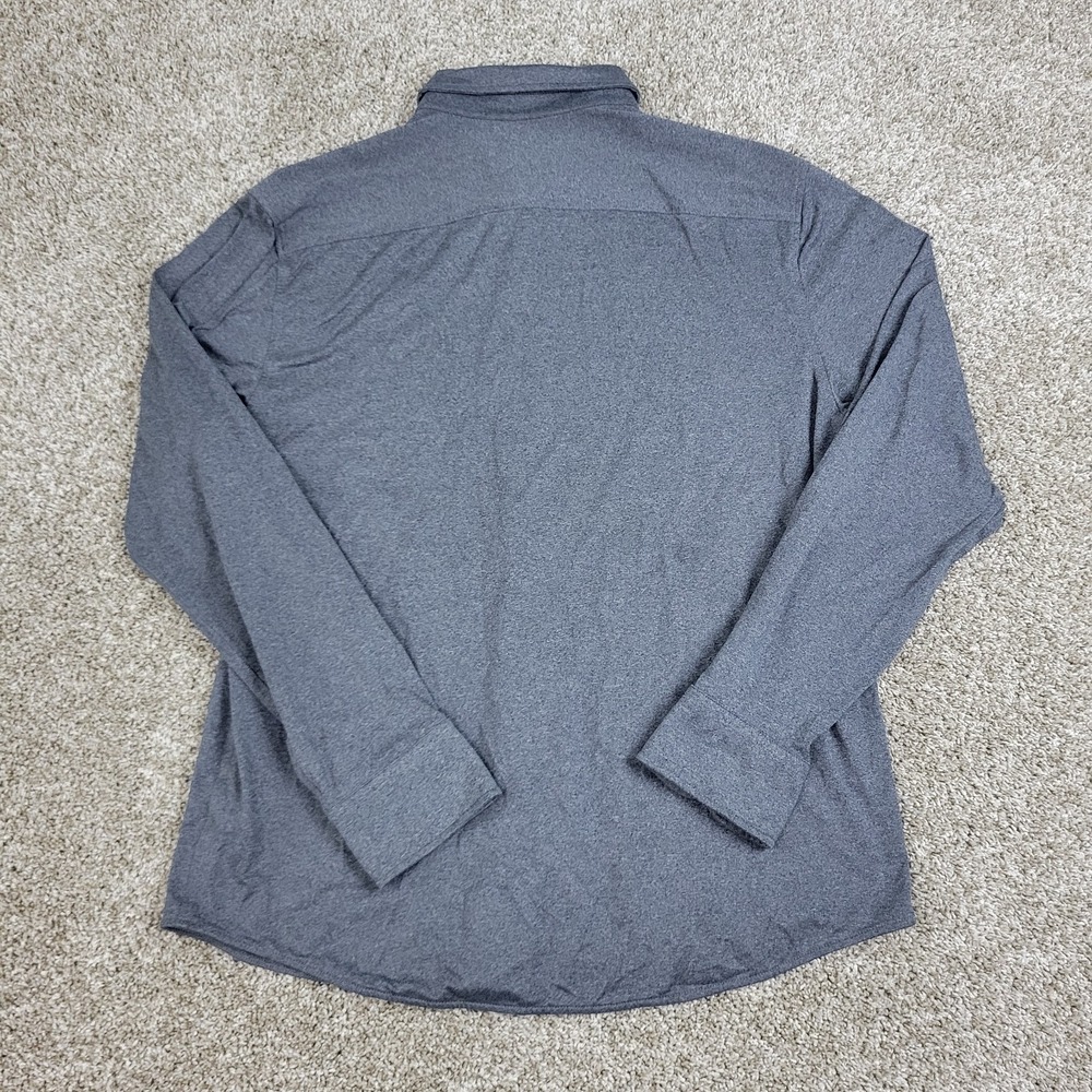 Untuckit Mens Large Solid Gray Performance Stretch Button Up Long Sleeve - Picture 3 of 5